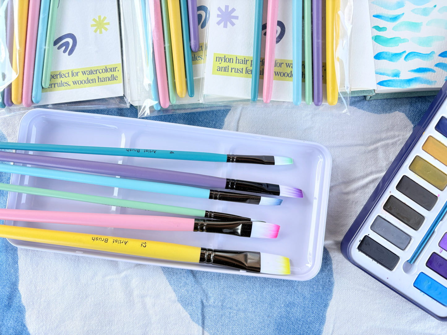 paintbrush set of 6 brushes - Flat Brush Set