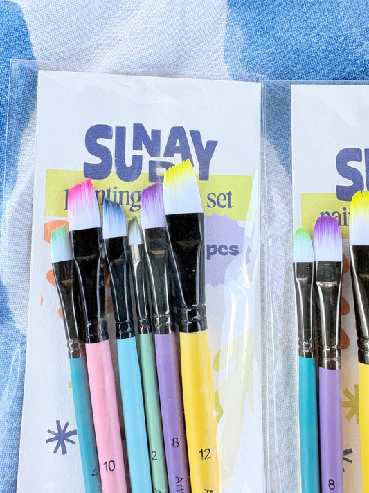 paintbrush set of 6 brushes - Angle Brush Set