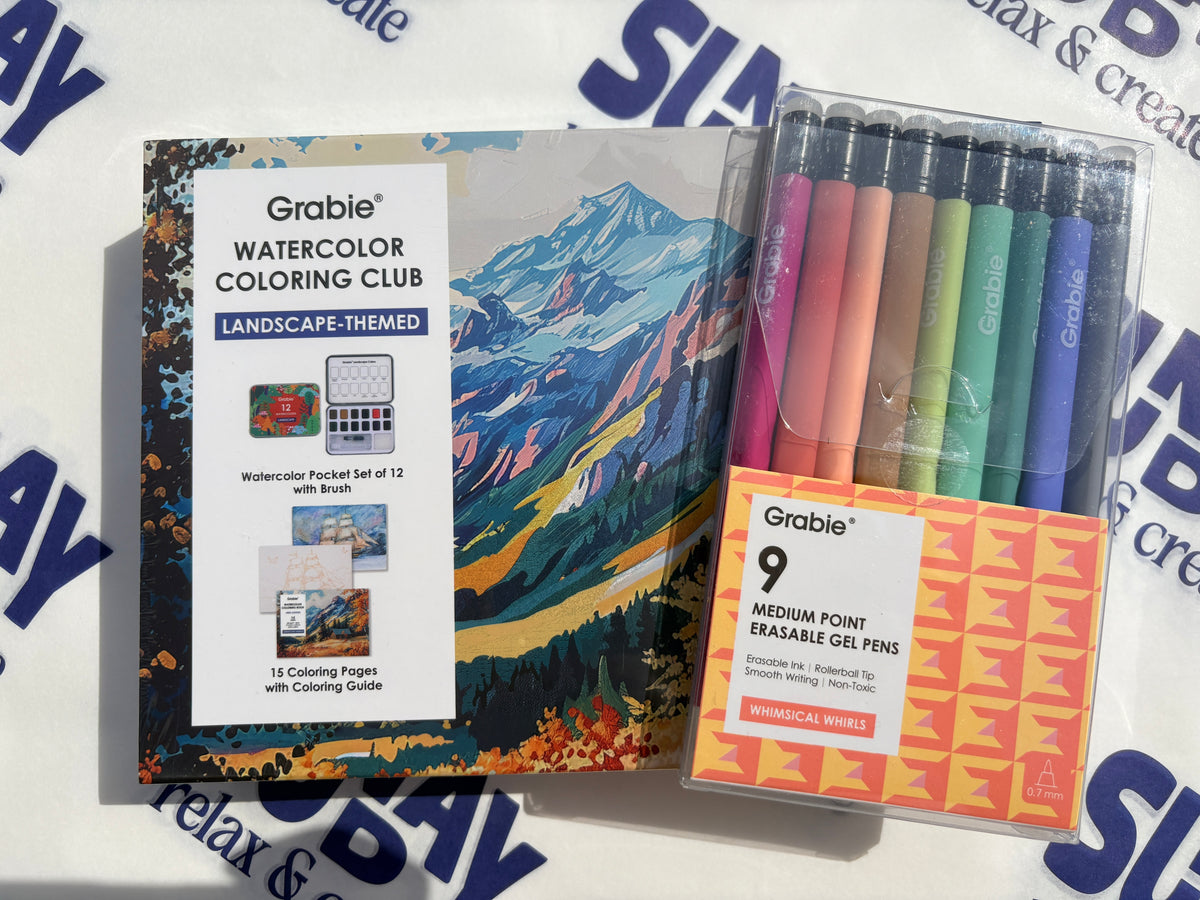 Landscape Themed Watercolor Coloring Club Box -  Grabie