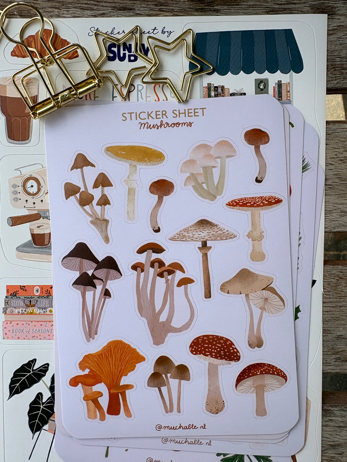 A6 sticker sheet stickervel - autumn/fall - mushrooms autumn