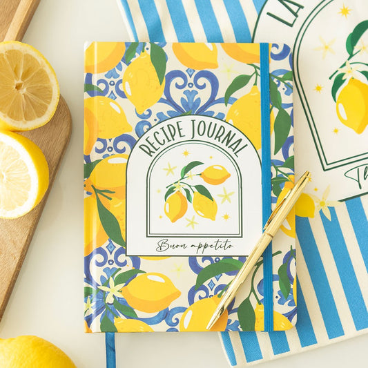 Carnet de Recettes Motif Citrons Italiens A5