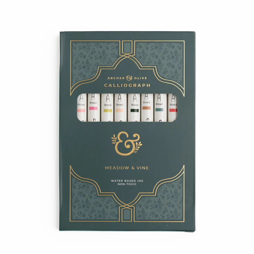Meadow & Vine Set of 10 Calliograph Pens- Archer & Olive