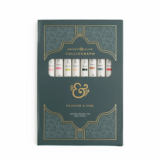 Meadow & Vine Set of 10 Calliograph Pens- Archer & Olive