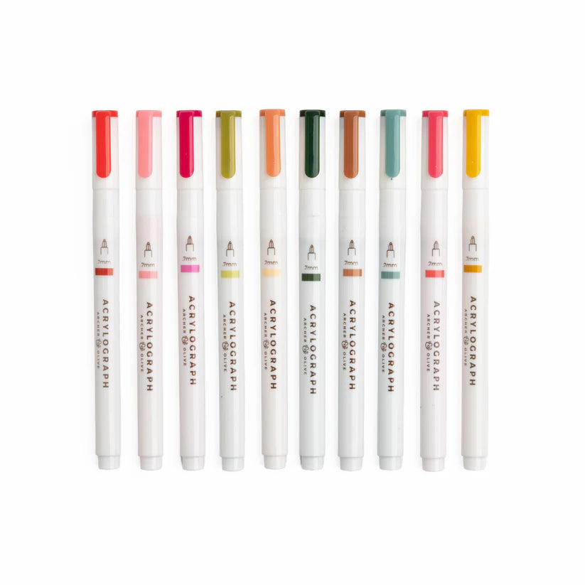 Meadow & Vine Set of 10 Acrylograph Pens - Archer & Olive