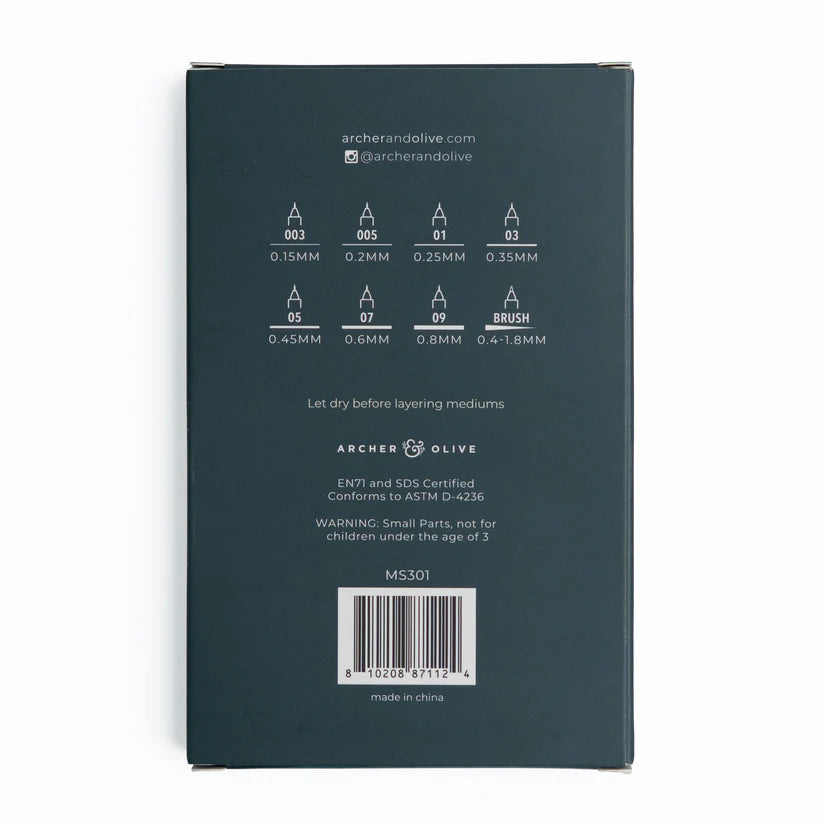 Monograph Pen Set of 8 - Archer & Olive