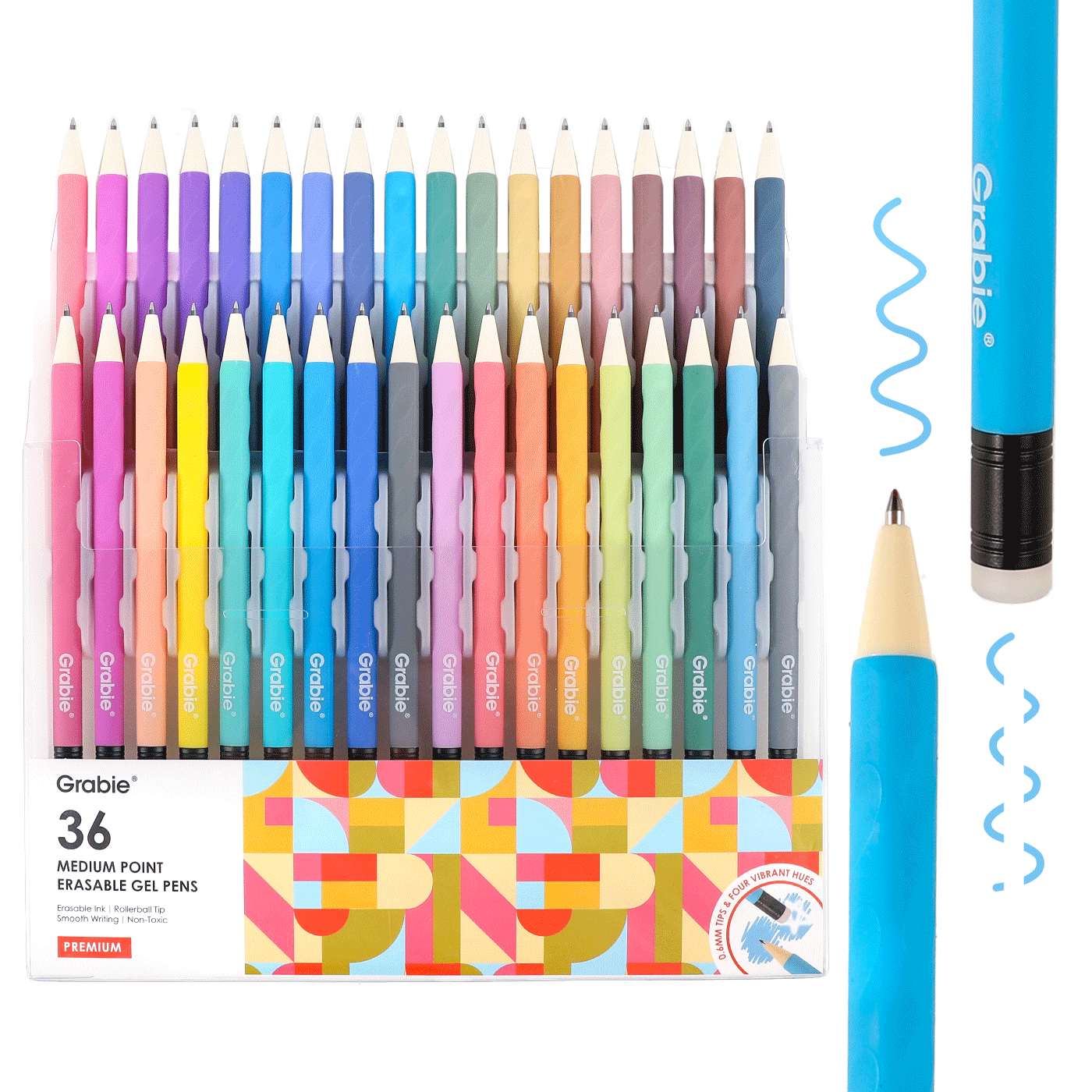 Grabie Medium Point Erasable Gel Pen Sets of 9