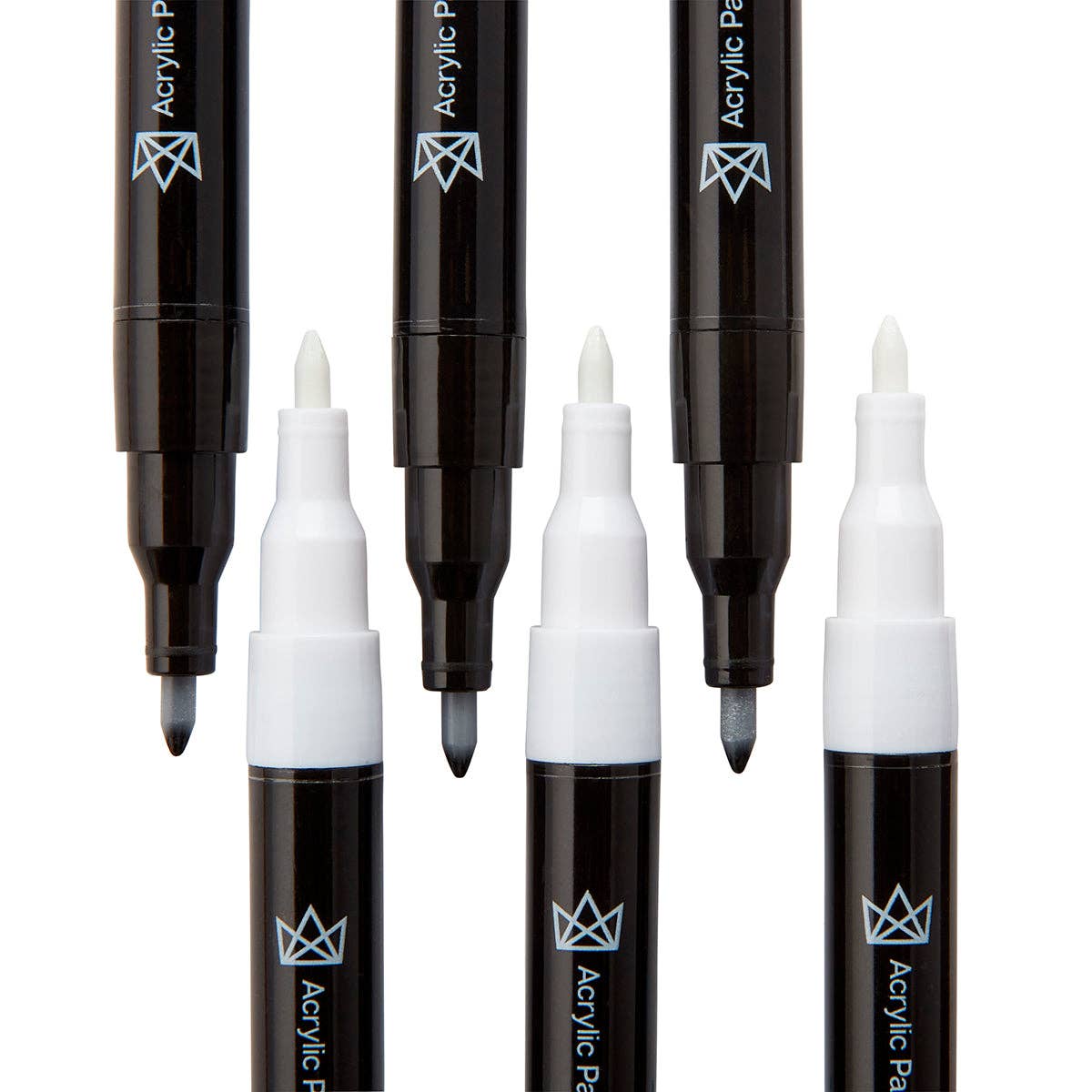 PRO Acrylic Paint Pens Extra Fine - Black & White 6 pc