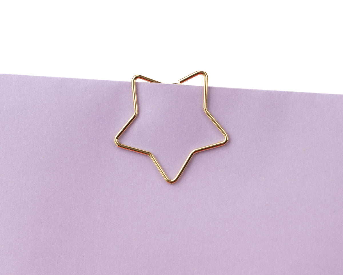 Gold Christmas Binder Clips - Star/Moon