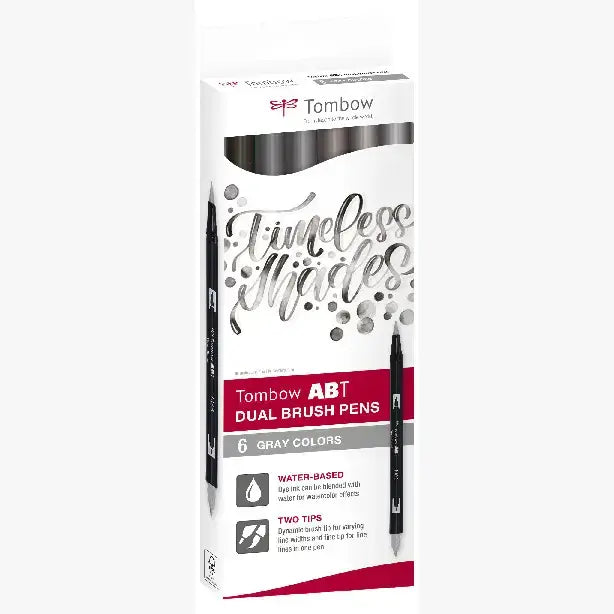 Tombow ABT Dual Brush Pen - Set of 6 (Candy, pastel, Primary and Vintage colours)