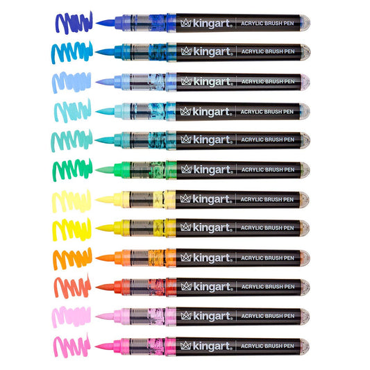 PRO Acrylic Paint Brush Pens - 12 Tropical Colors