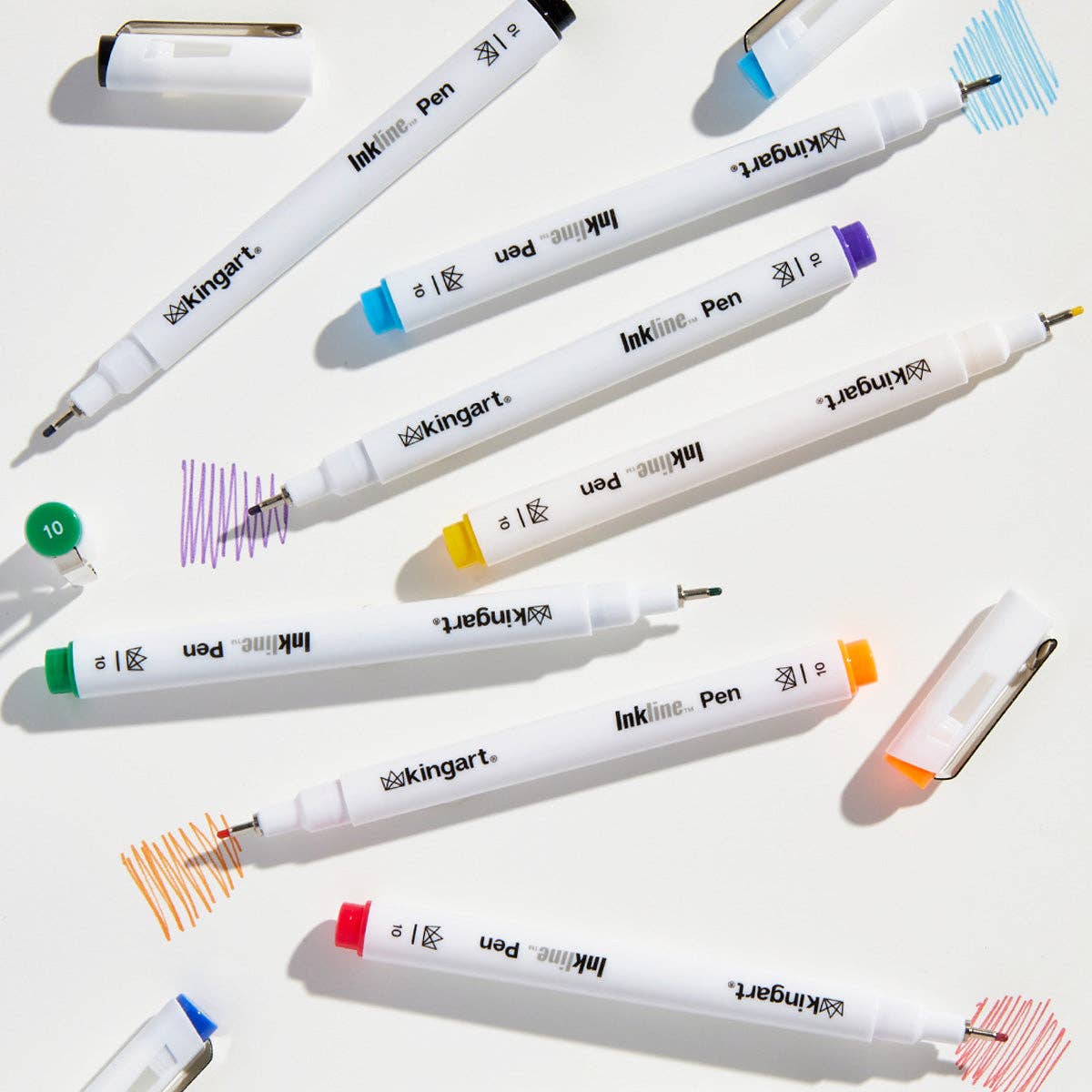 Inkline™ PRO Fine Line Archival Ink Pens - Size 10 - 8 Colors