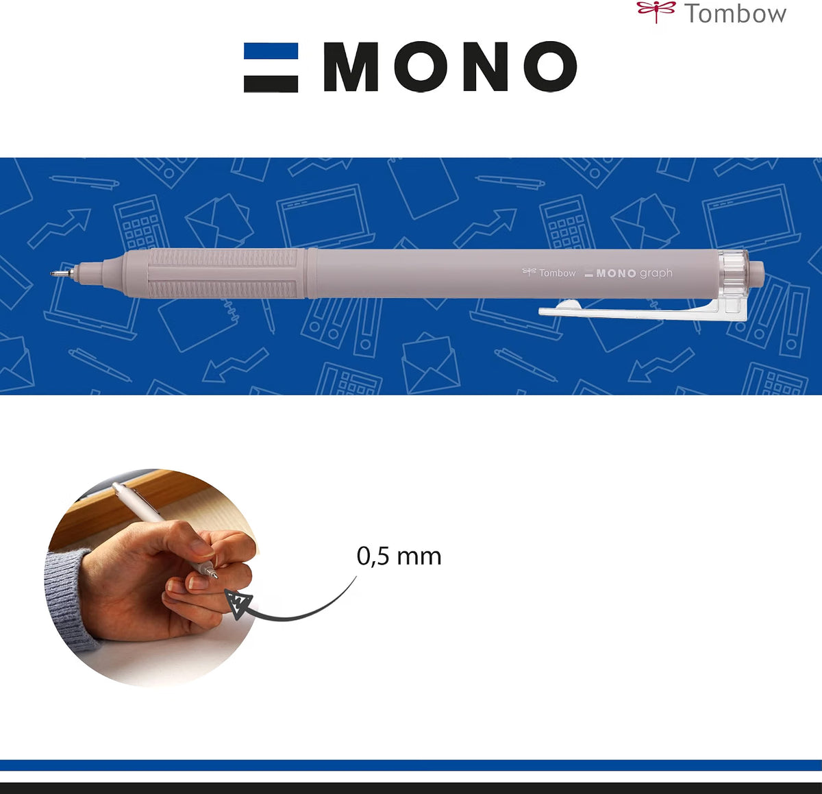 Tombow Ballpoint Pen Mono Graph Lite - smokey brown