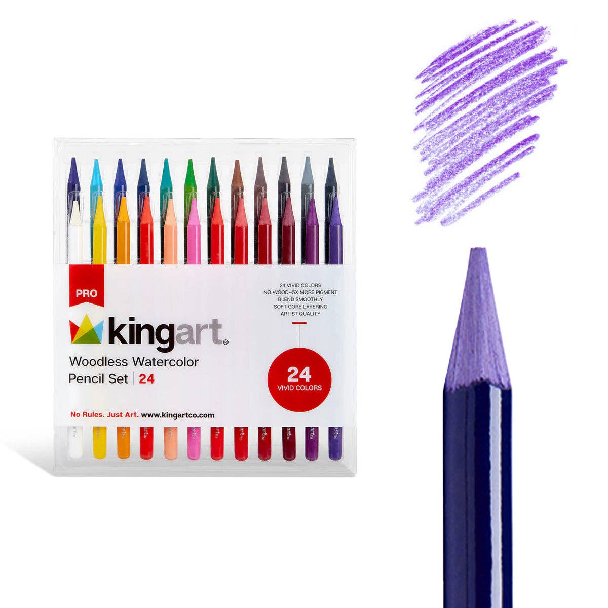 PRO Woodless Watercolor Pencils 24 Colors