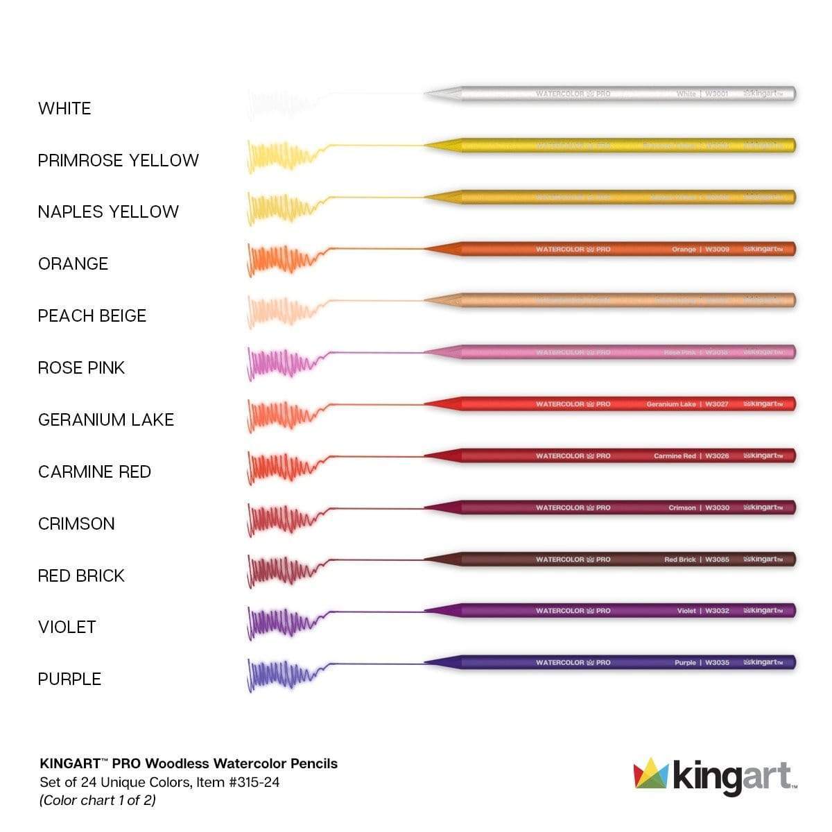 PRO Woodless Watercolor Pencils 24 Colors