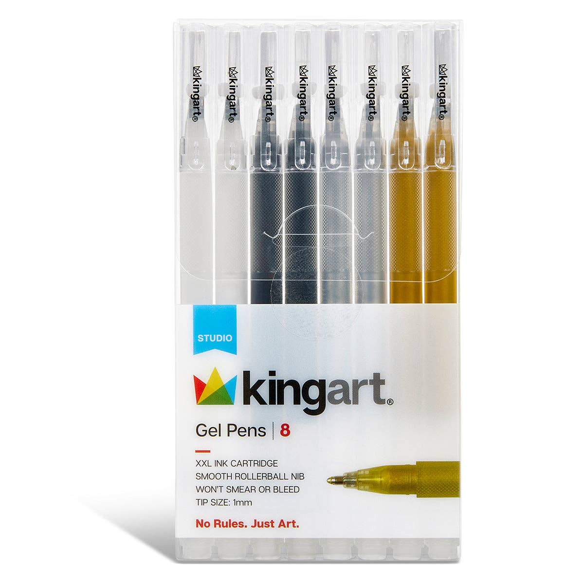 Gel Pens – Gold, Silver, Black & White - 8 Count (2 each per color)