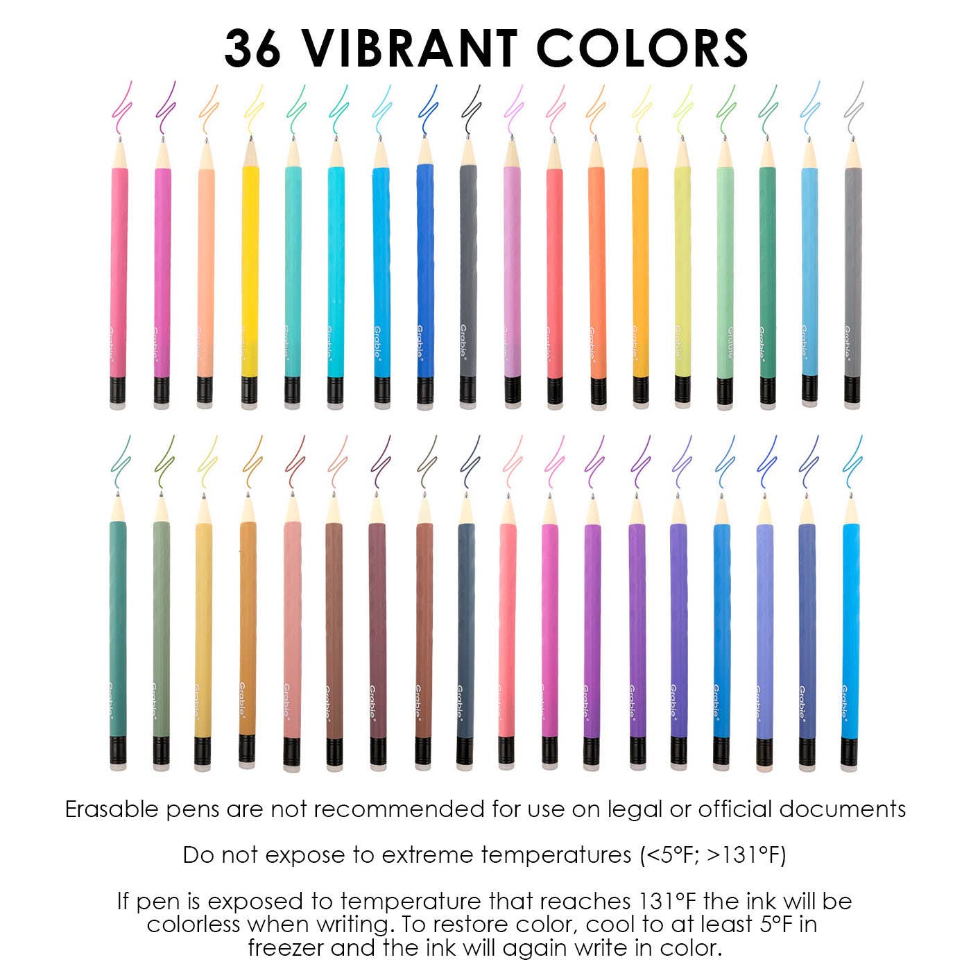 Grabie Medium Point Erasable Gel Pen Sets of 9