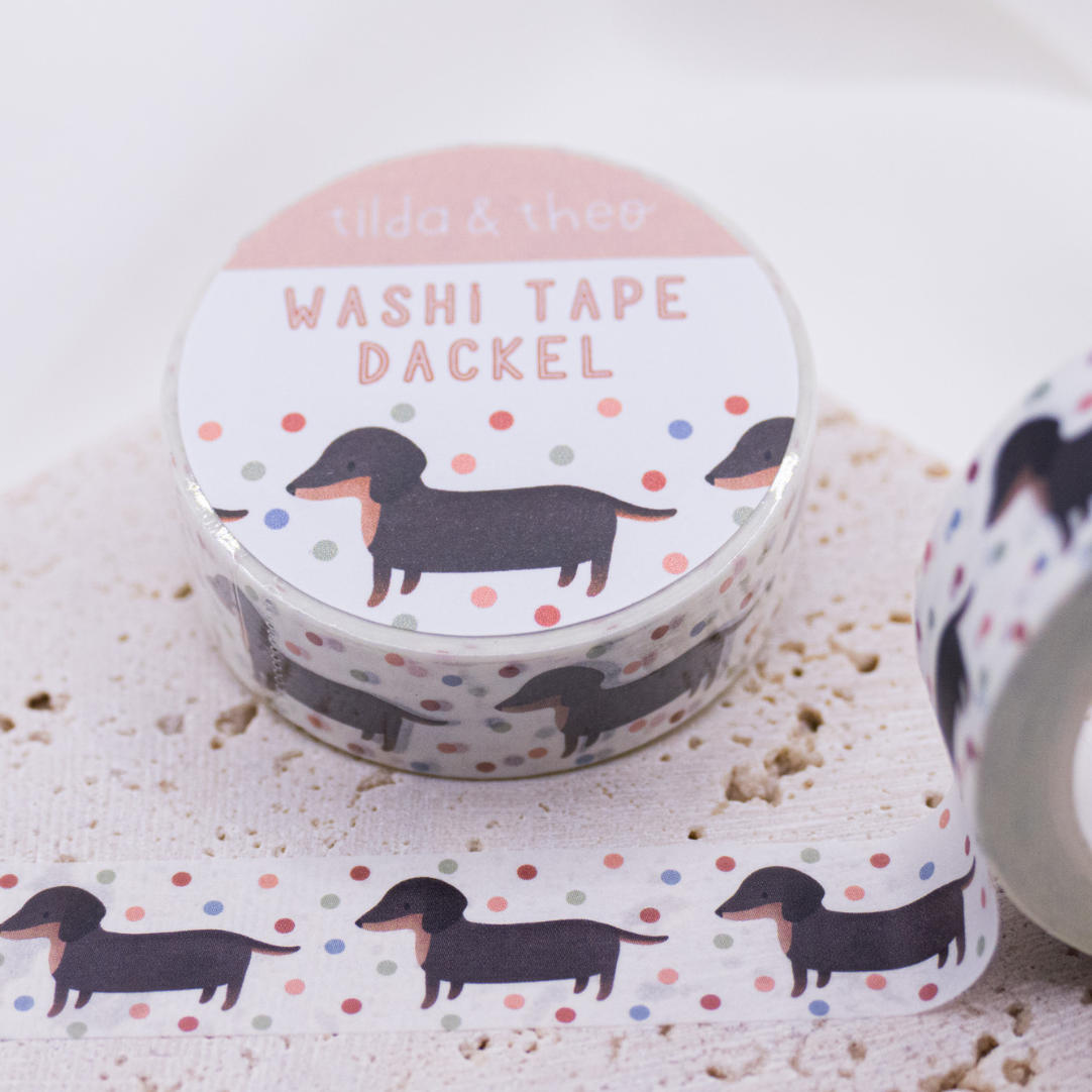 Washi Tape Dachshund - adhesive tape, dog washi tape, masking tape, dog breed