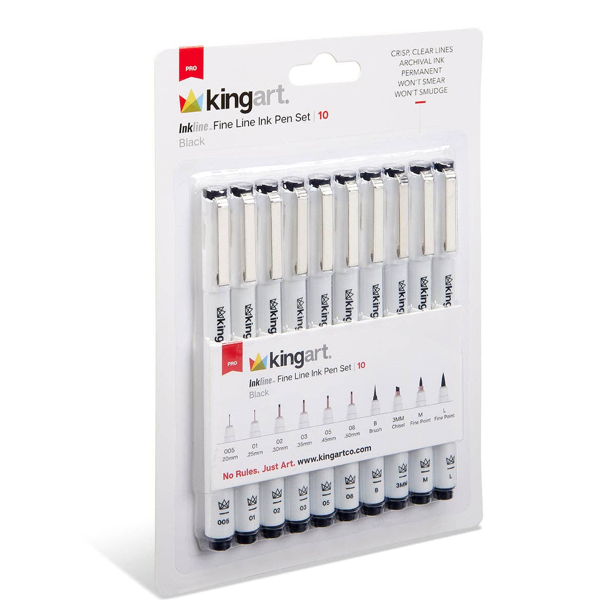 Inkline™ PRO Fine Line Archival Black Ink Pens 10 pc