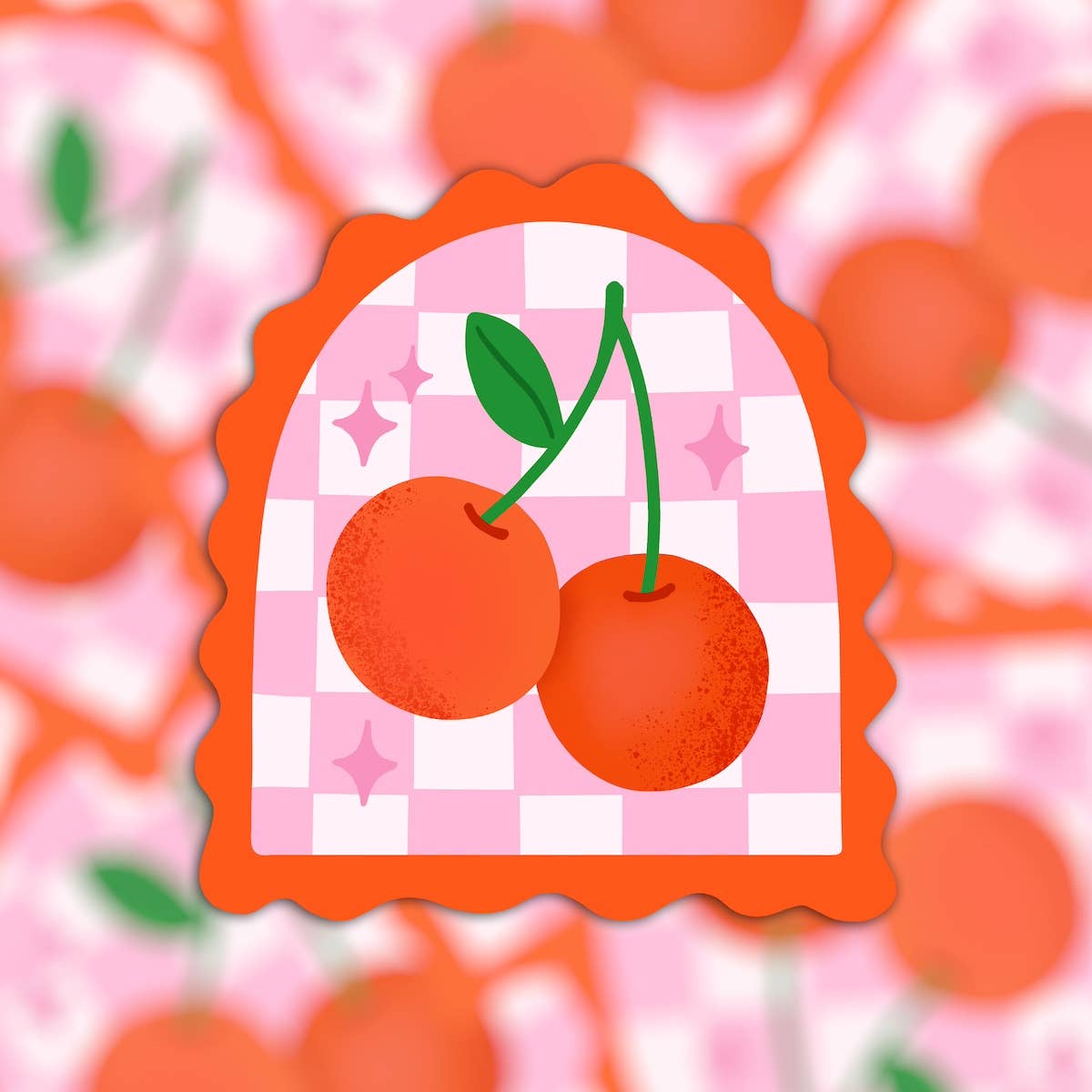 Die cut vinyl sticker - cute girly cherry
