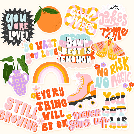 Sticker set! - 16 Die cut vinyl stickers