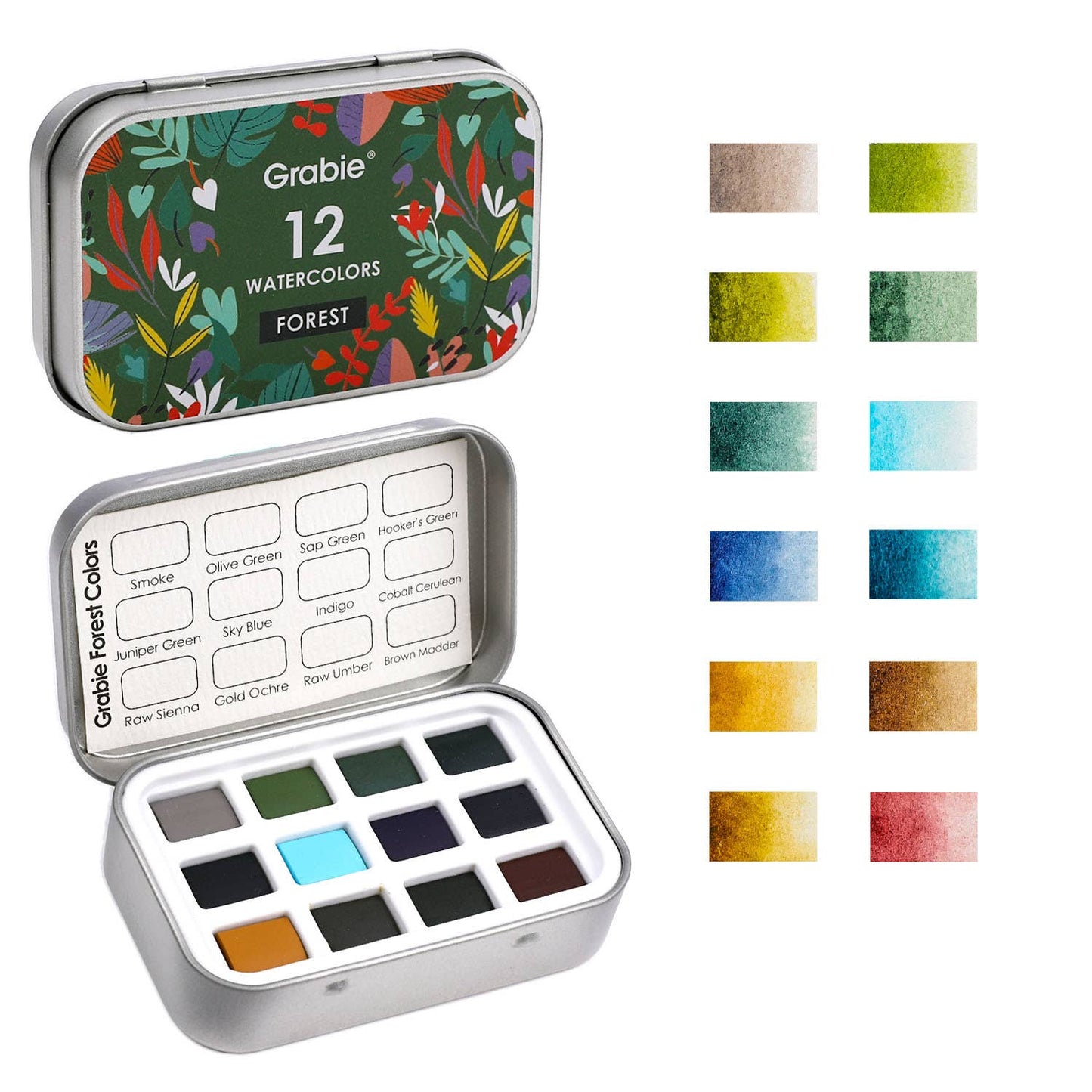 Grabie Watercolor Pocket Set of 12 - Forest Colors