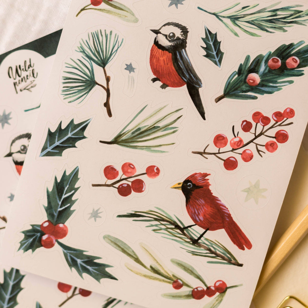 Sticker Sheet - Christmas Flora
