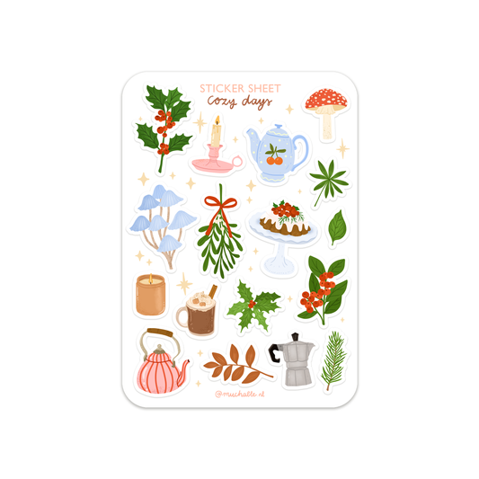 A6 sticker sheet - stickervel - Christmas cozy days