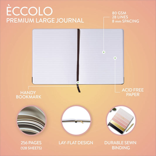 Eccolo Light Ombre Stripe notitieboek roze en goud