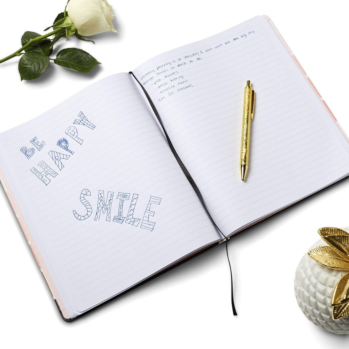 Eccolo Light Ombre Stripe notitieboek roze en goud