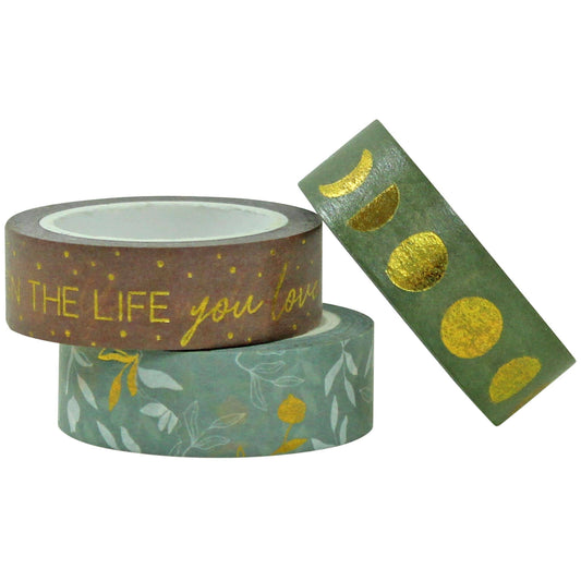 Papierdrachen 3 Rolls of Washi Tape - 'Love by the Moon'