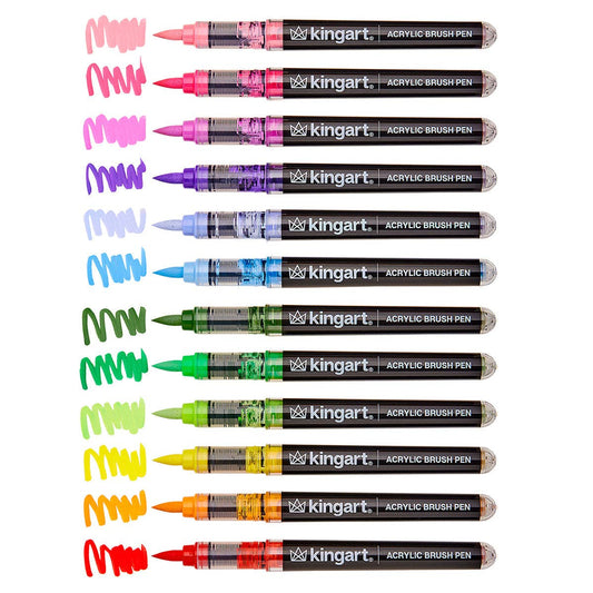 PRO Acrylic Paint Brush Pens - 12 Floral Colors