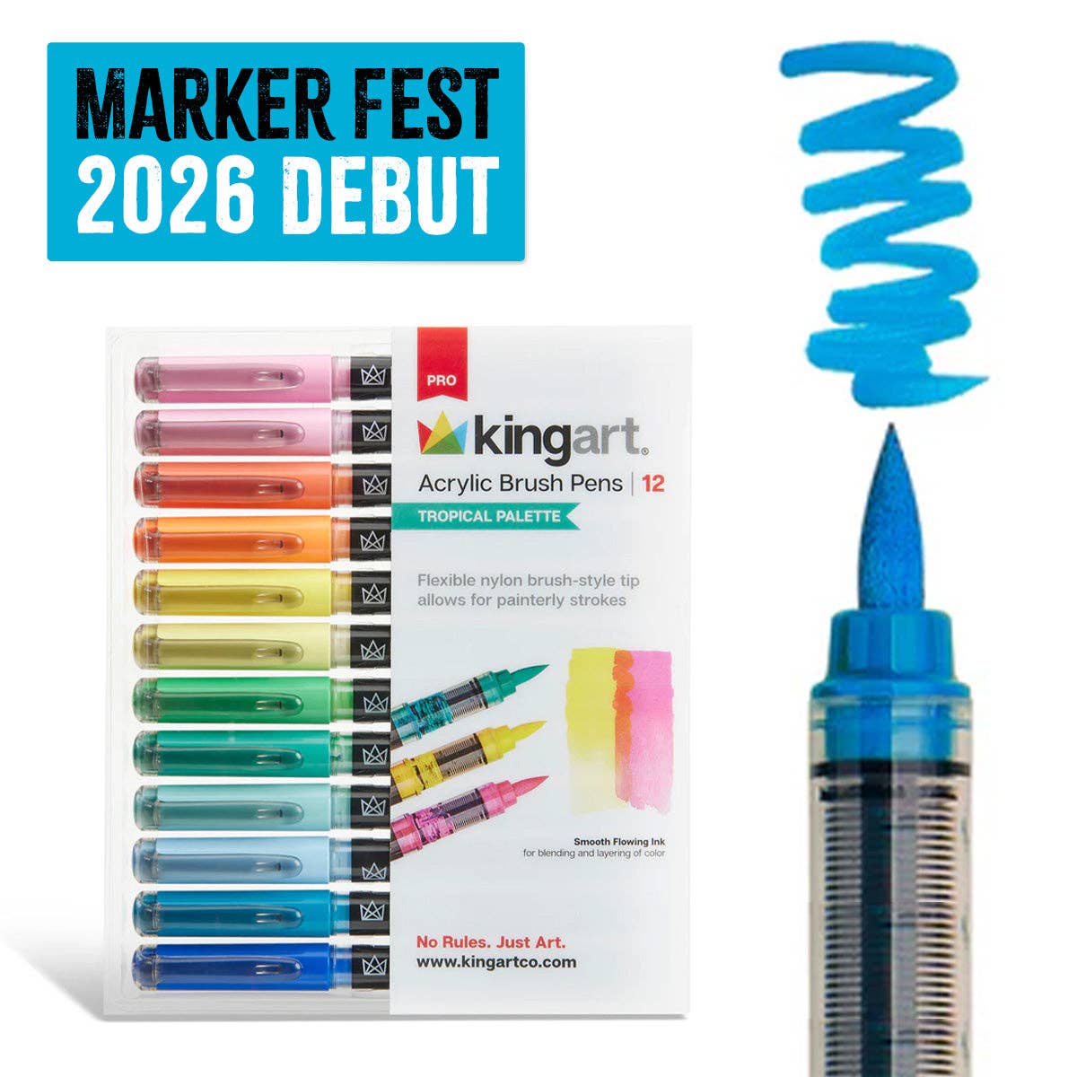 PRO Acrylic Paint Brush Pens - 12 Tropical Colors
