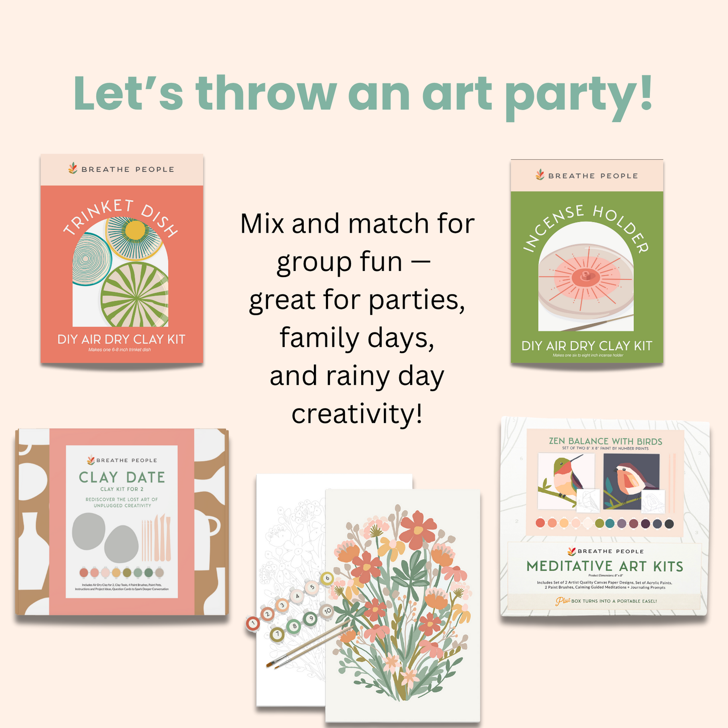 Kids DIY Clay Kit - Make and Paint Your Own Pinch Pot