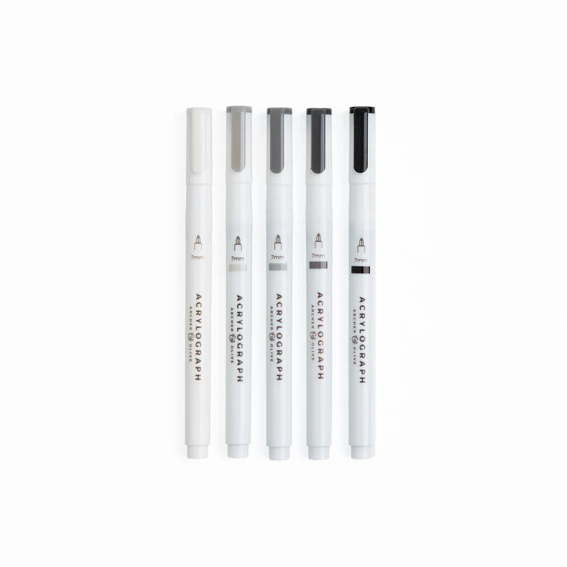Grayscale Acrylographs (Set of 5)
