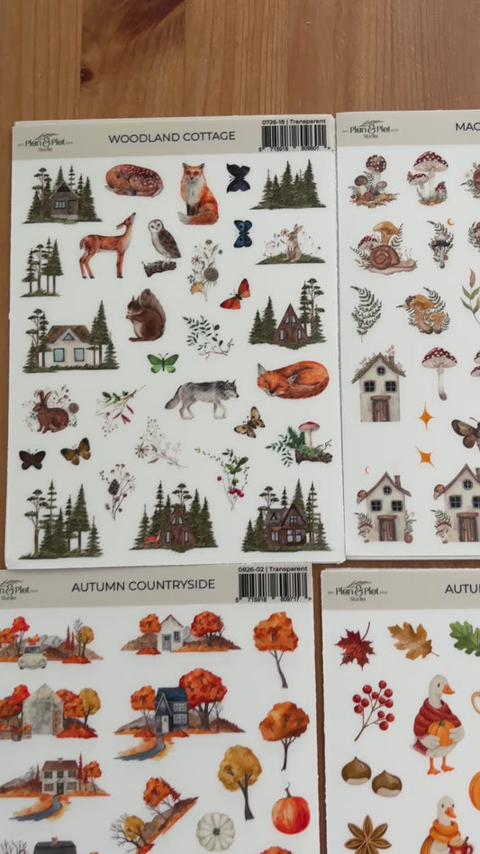 Apple Picking transparent sticker sheet
