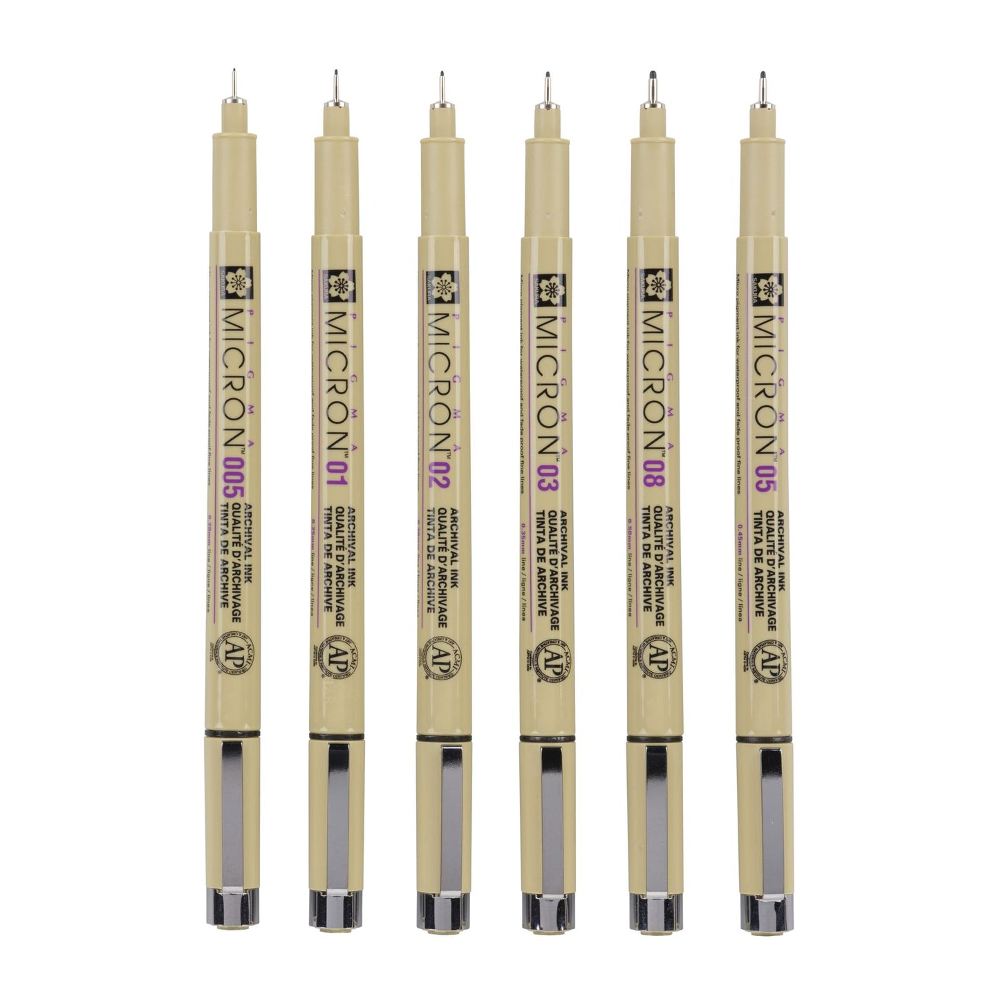 Sakura Pigma Micron fineliners - 6 stuks