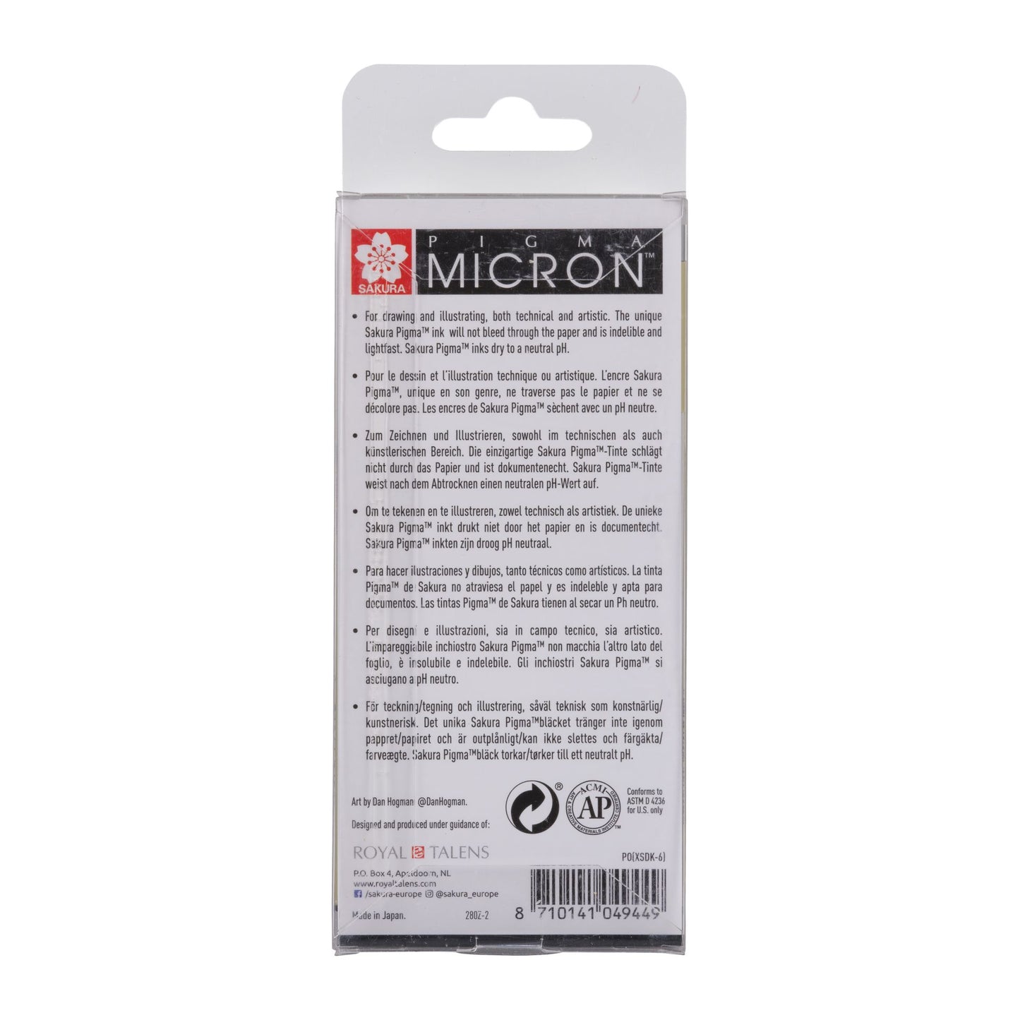 Sakura Pigma Micron fineliners - 6 stuks