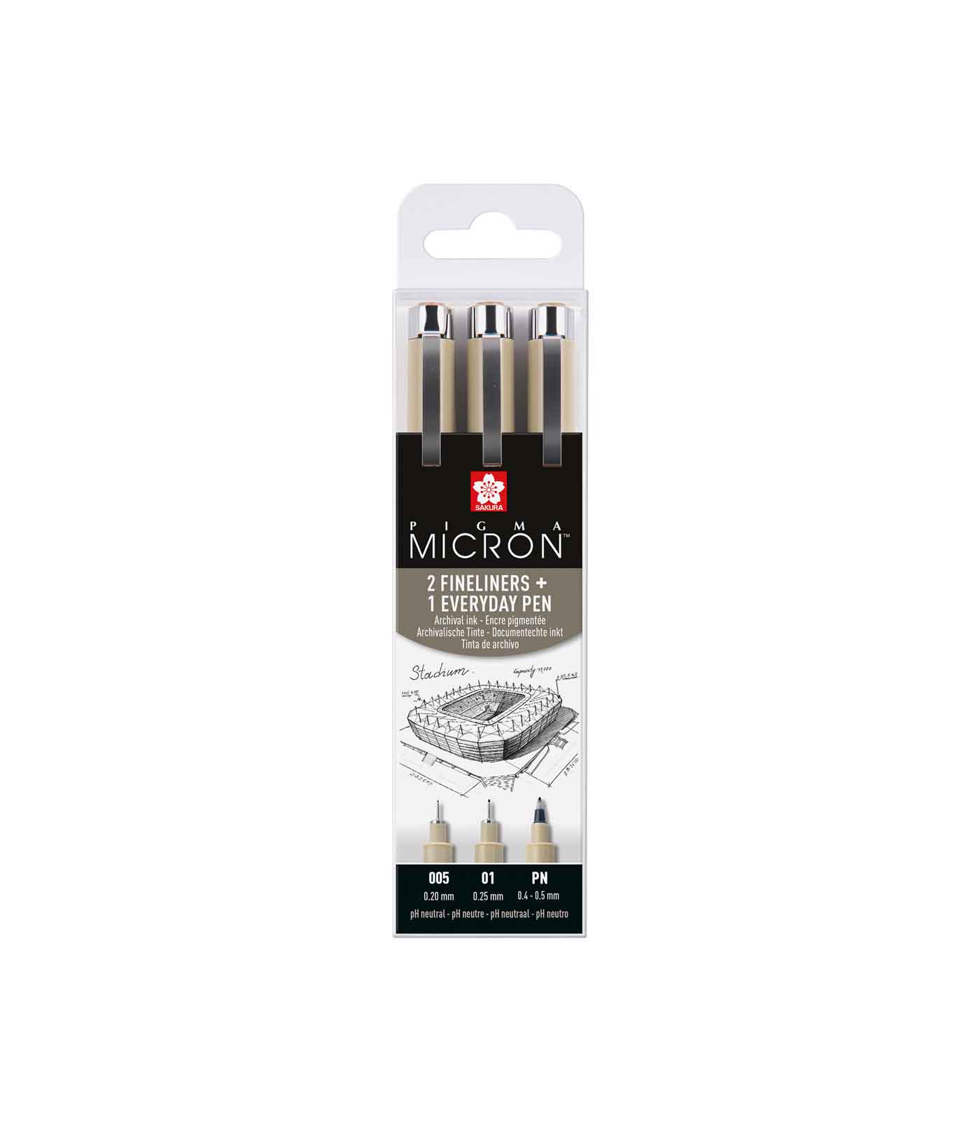Sakura Pigma Micron fineliners - 3 stuks