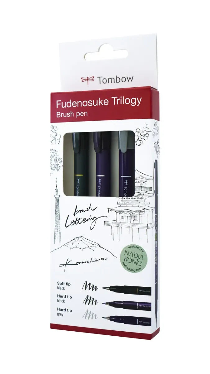 Tombow Fudenosuke Brush Pen Trilogy
